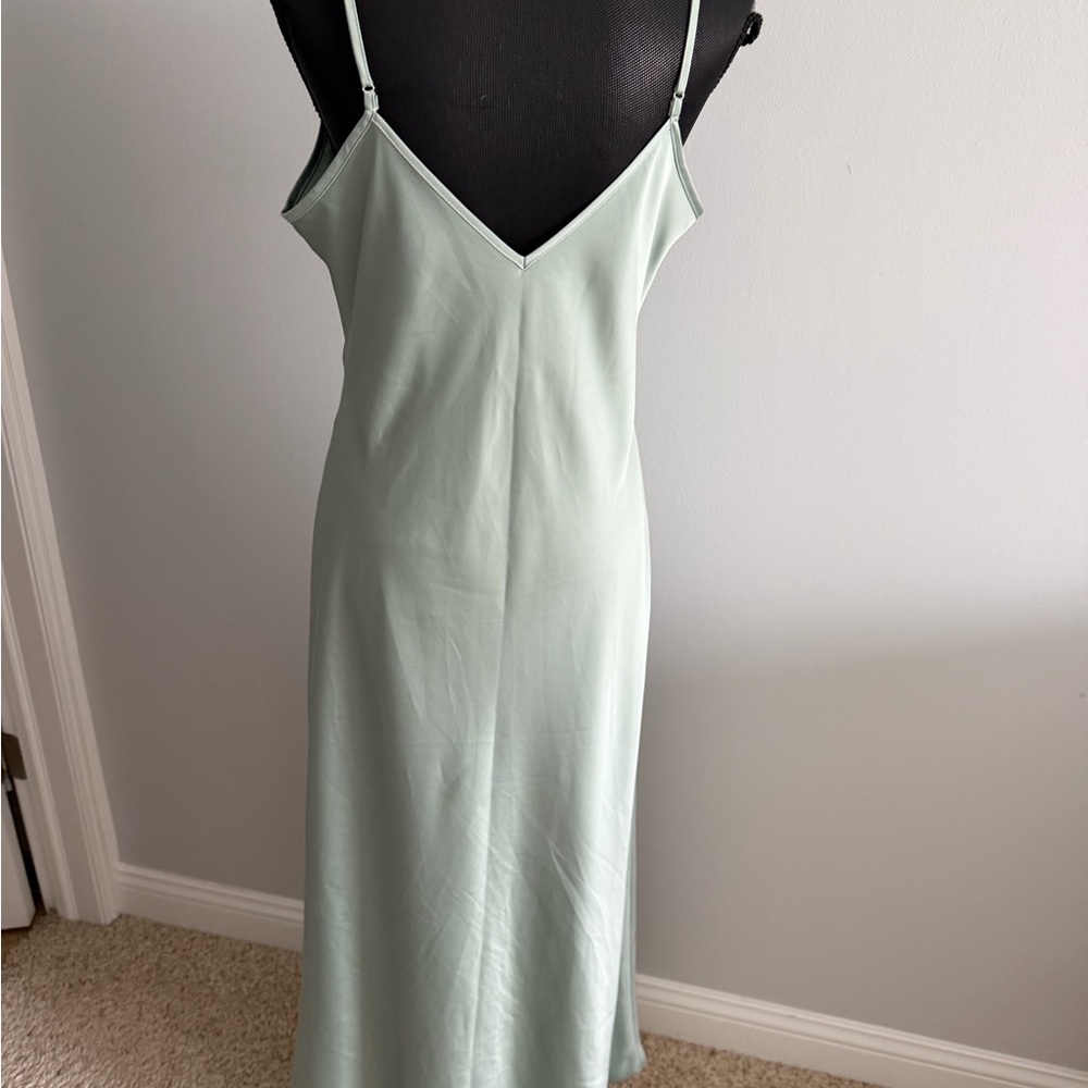 Birdy Grey Women’s Alice Matte Sage Spaghetti Straps Slip Maxi Dress L - Picture 11 of 14